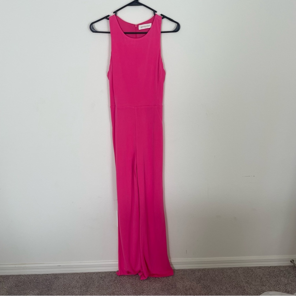 Kittenish Pink Stretchy Jumpsuit